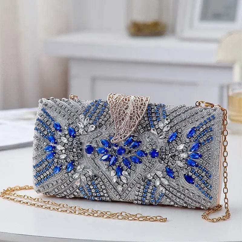 Embroidered Women Rhinestone Beading Evening Bags Ladies Clutch Hand Bag Clutches Wedding Party Bag Stone Purse