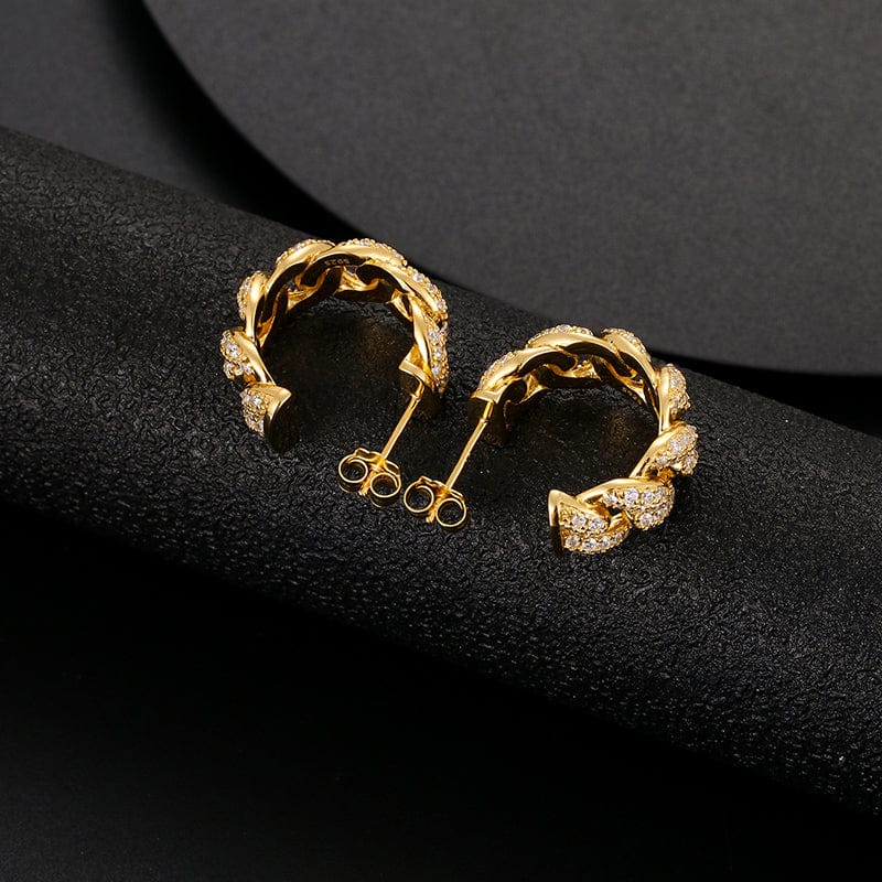 EMER S925 Earrings With Bling Pure Zircon Iced Out Micro Full Paved Jewelry Real Gold Plated Sterling Silver Earrings