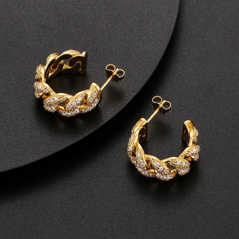 EMER S925 Earrings With Bling Pure Zircon Iced Out Micro Full Paved Jewelry Real Gold Plated Sterling Silver Earrings