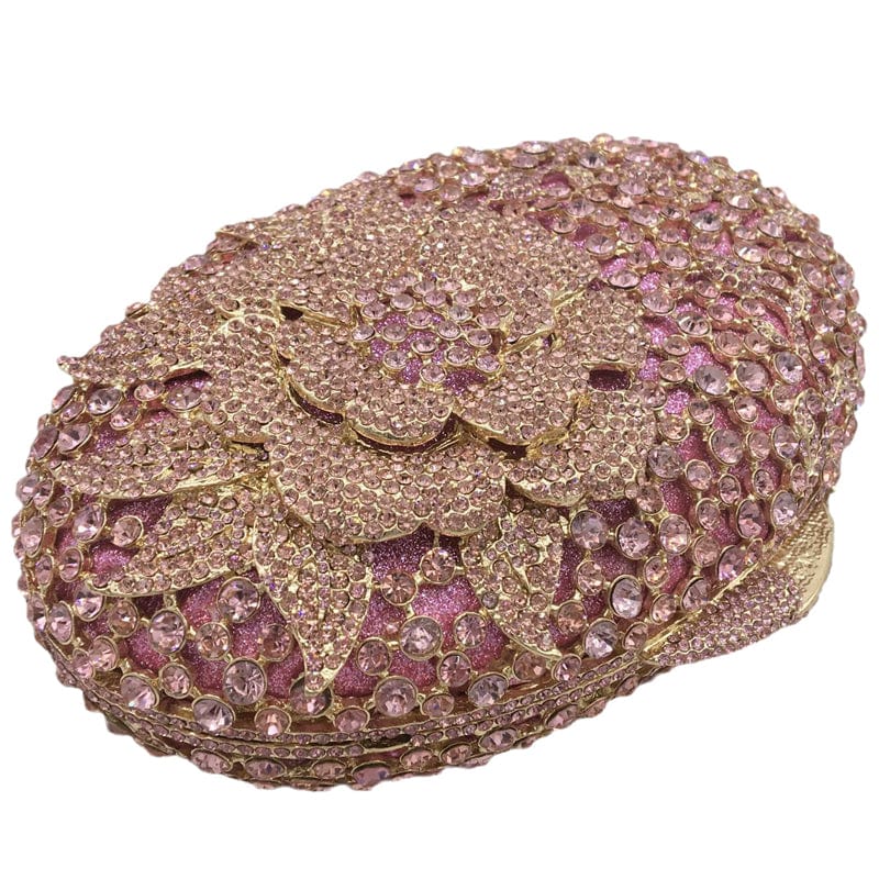 Emerald Women Beaded Crystal Bag Flower Evening Purse Party Cocktail Rhinestone Handbags Bridal Wedding Clutch Bag