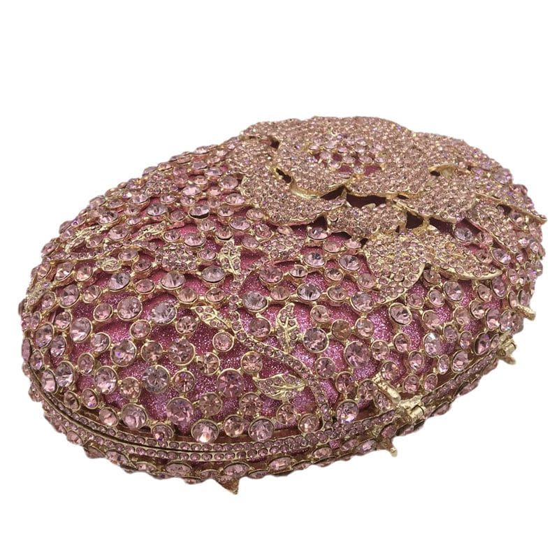 Emerald Women Beaded Crystal Bag Flower Evening Purse Party Cocktail Rhinestone Handbags Bridal Wedding Clutch Bag