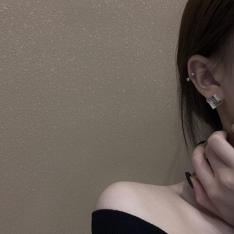 Enamel Square Alloy Stud Earring Components Eardrop Simple Style for Women Jewelry Accessories Handmade Materials