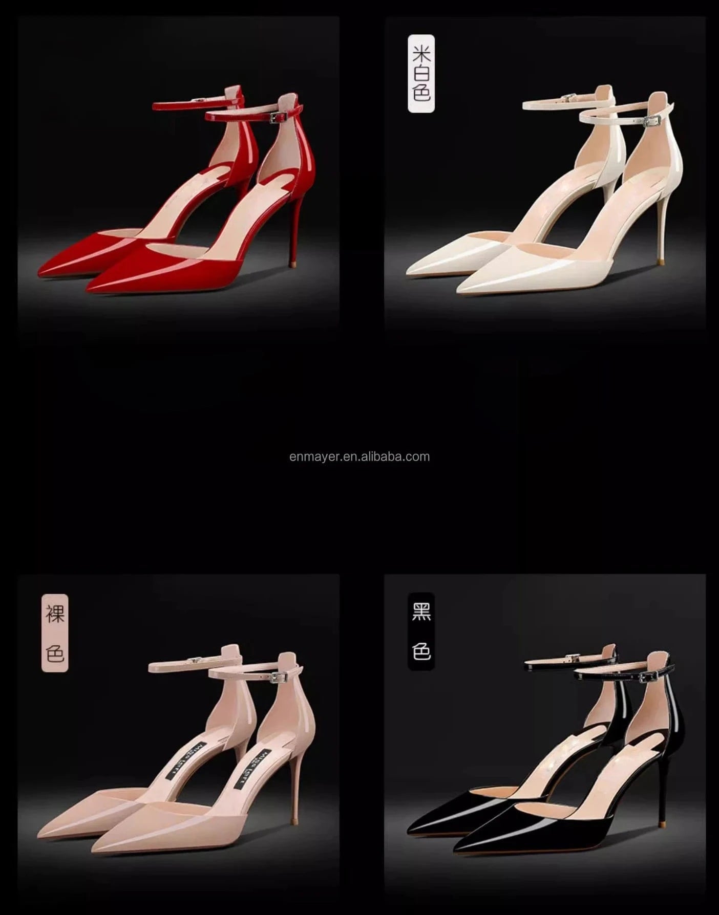 Enmayer Custom Logo Women Sandals Custom Square Toe 10cm Ladies shoes