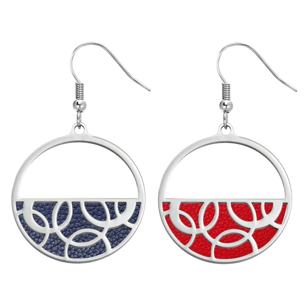 ER0003702 Legenstar Stainless Steel  Earring Paw  Heart Drop Earring Reversible Leather femme bijoux