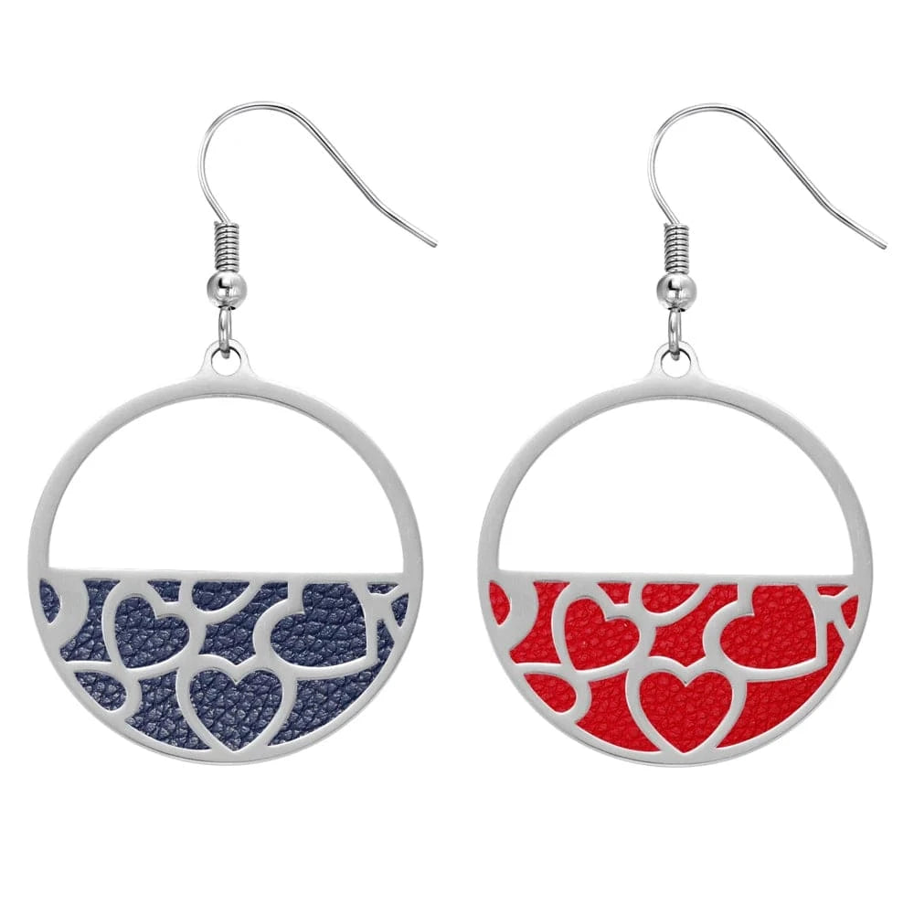 ER0004703 Legenstar Stainless Steel  Earring Paw  Heart Drop Earring Reversible Leather femme bijoux