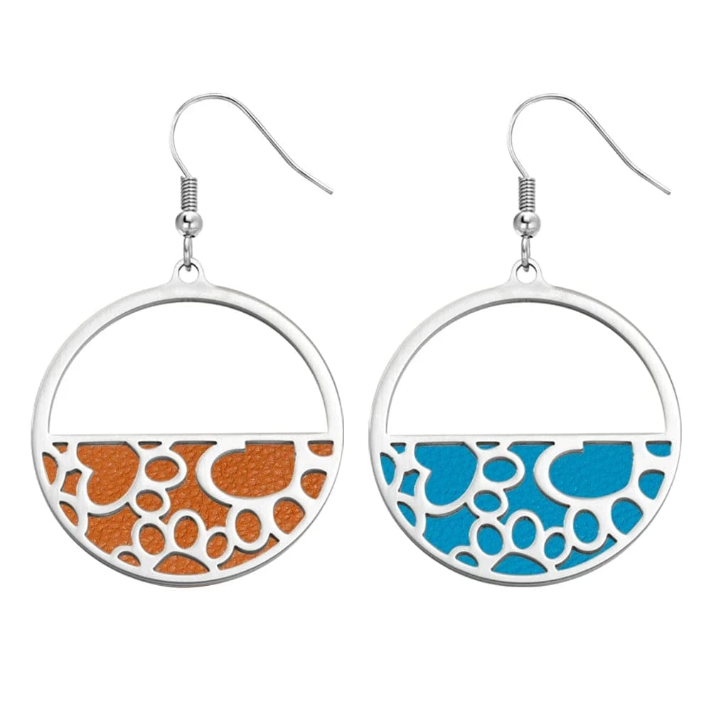 ER0007709 Legenstar Stainless Steel  Earring Paw  Heart Drop Earring Reversible Leather femme bijoux