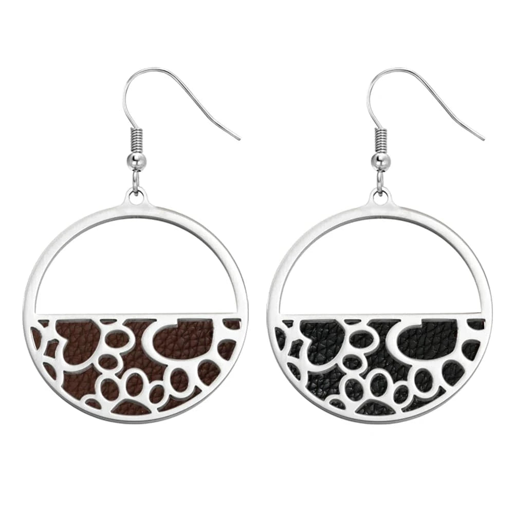 ER0007710 Legenstar Stainless Steel  Earring Paw  Heart Drop Earring Reversible Leather femme bijoux