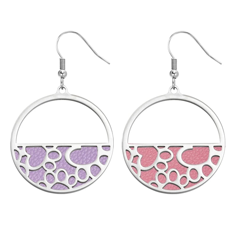 ER0007711 Legenstar Stainless Steel  Earring Paw  Heart Drop Earring Reversible Leather femme bijoux