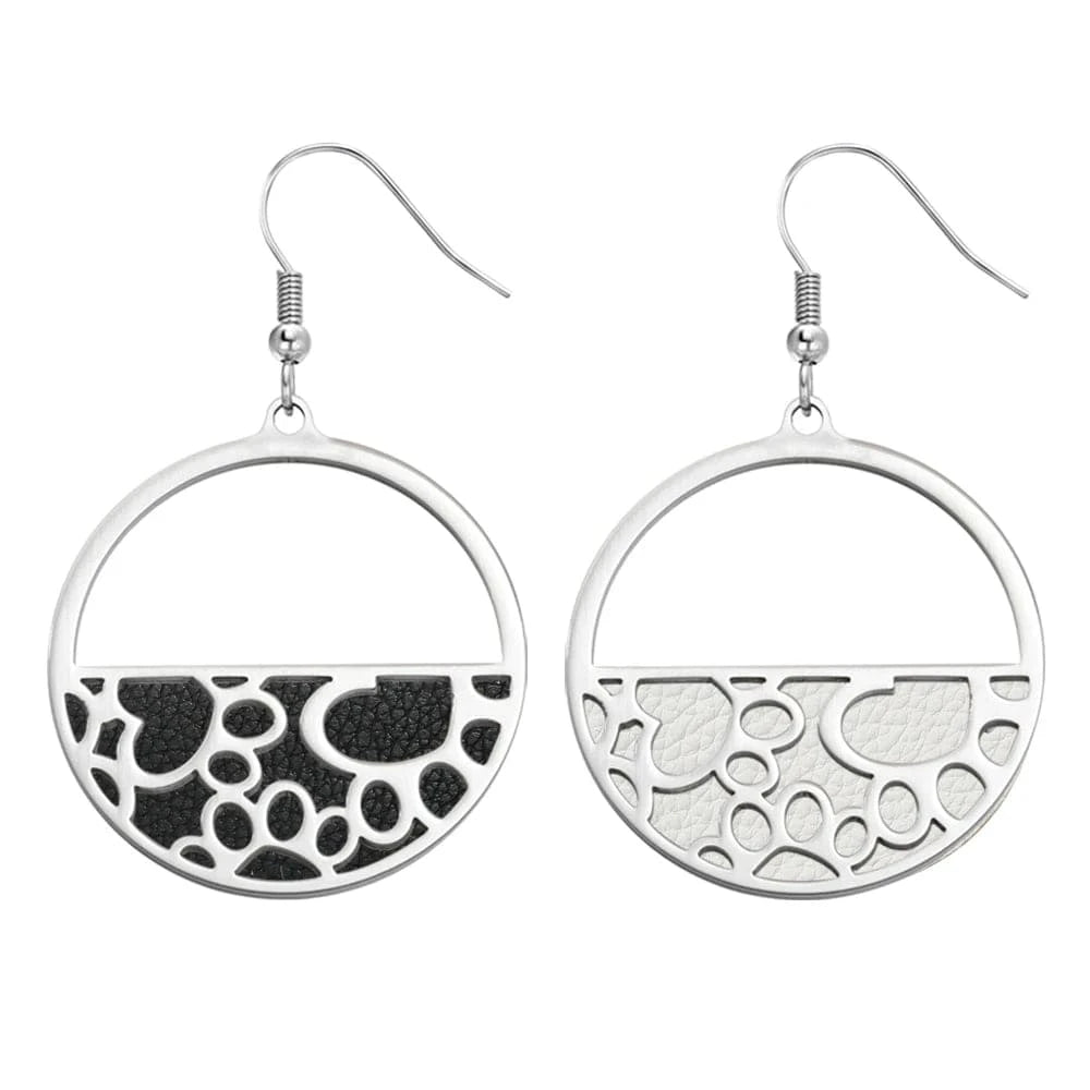 ER0007712 Legenstar Stainless Steel  Earring Paw  Heart Drop Earring Reversible Leather femme bijoux