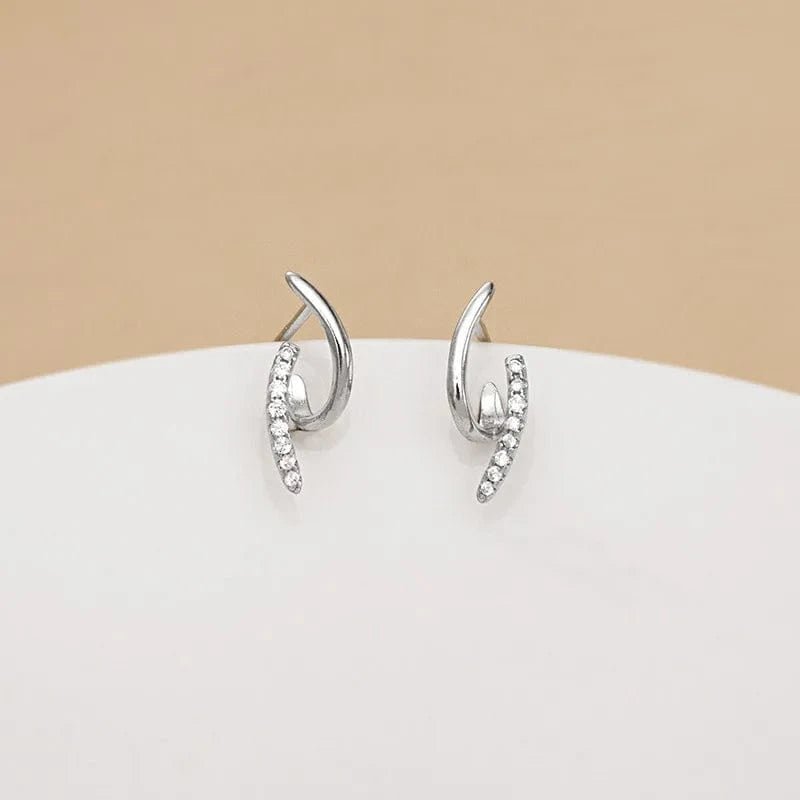 ES1995 silver fashion earrings jewelry 925 sterling silver minimalist earrings gold plated small zircon stud earrings jewelry women