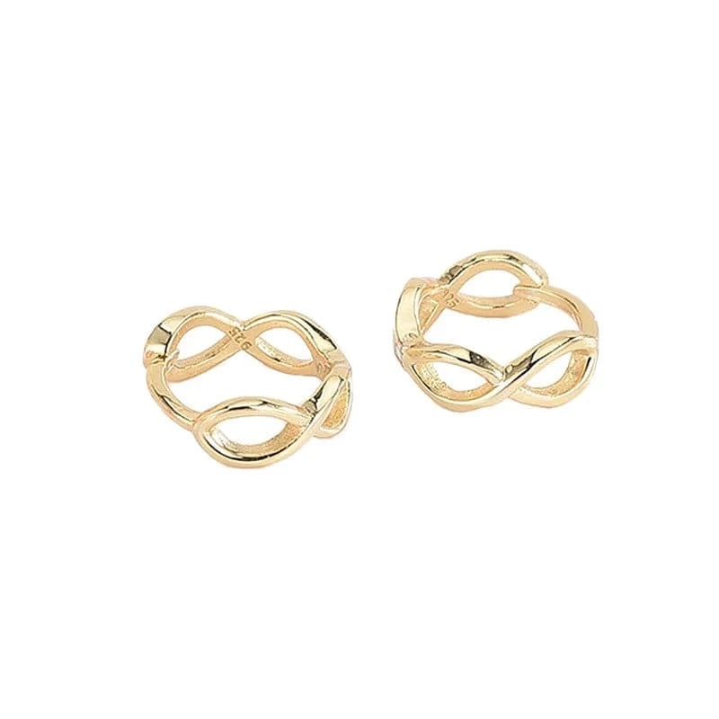 ES959 gold fashion jewelry 925 sterling silver statement earrings geometric figure number eight design gold plated hoop earrings women