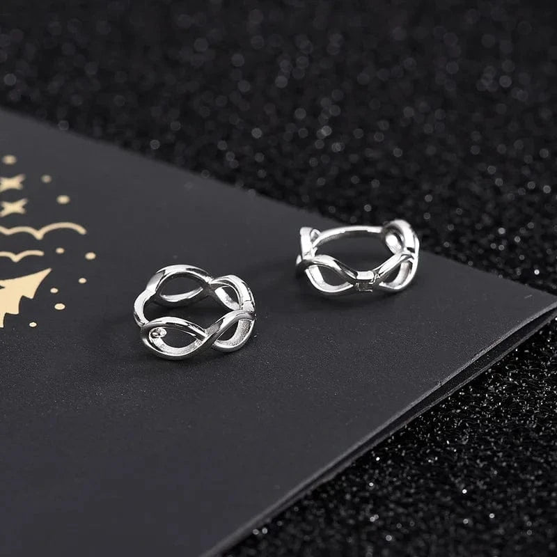 ES959 silver fashion jewelry 925 sterling silver statement earrings geometric figure number eight design gold plated hoop earrings women