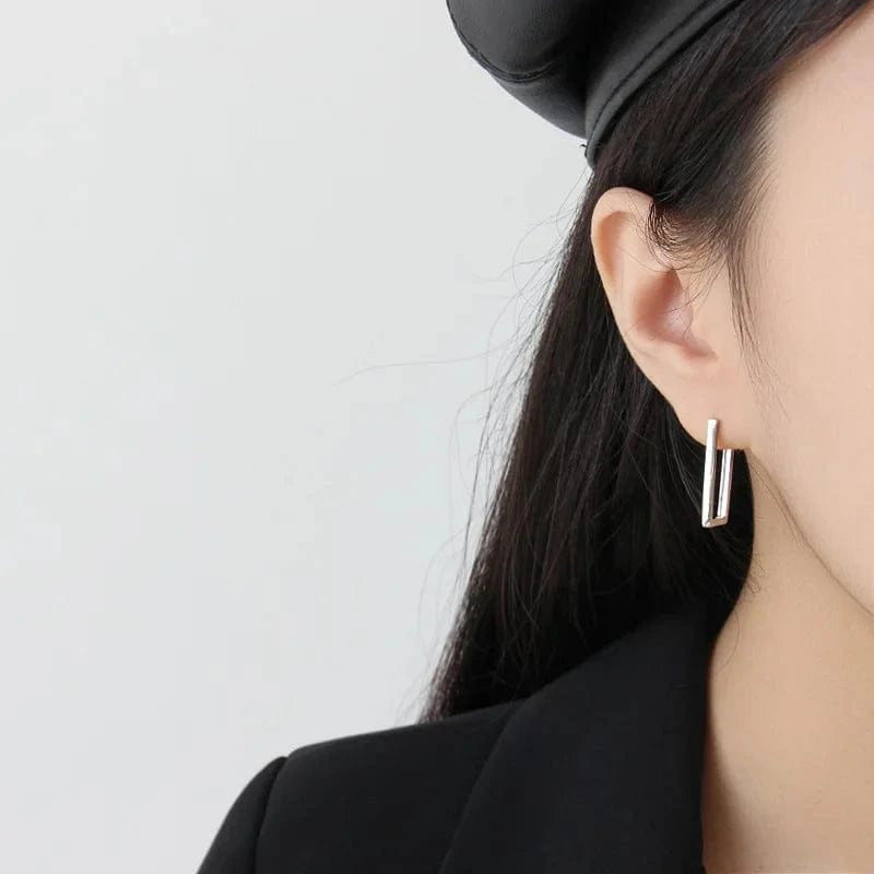 ET293 Silver fashion jewelry 925 silver earrings jewelry 18K gold plated sterling silver  hoop earrings for women