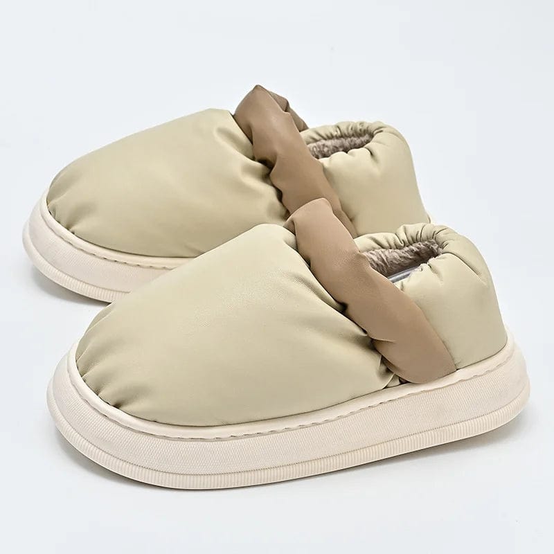 EU 40-41=US 9-10 / Beige IDOIT Winter 2023 Women Boots Platform Shoes for Female Platform Flat Heels Retro Mixed Colors Warm Furry Couple Snow Boot