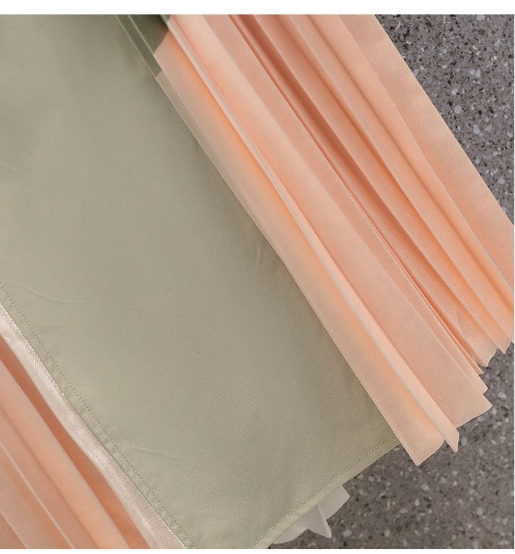 Europe Style Double Breasted Long Pleated Patchwork Skirt 2022 Autumn New Fashion Temperament Women Trend Trench Coat