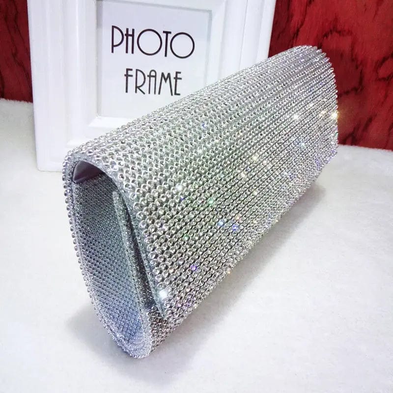 European and American Ladies Shiny Diamond Women's Dress Handbag Handbag Shoulder Slant Clutch Dinner  Evening Bag