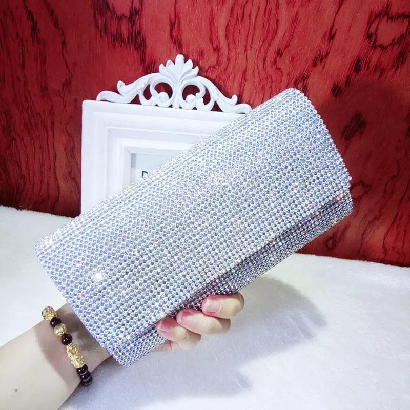 European and American Ladies Shiny Diamond Women's Dress Handbag Handbag Shoulder Slant Clutch Dinner  Evening Bag