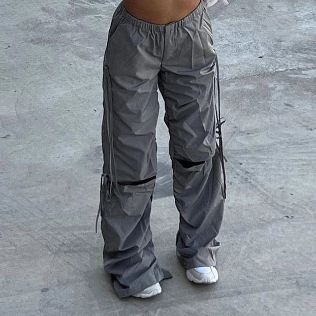 European And American Streetwear Fashionable Trendy Casual Loose Long Cargo Pants For Woman