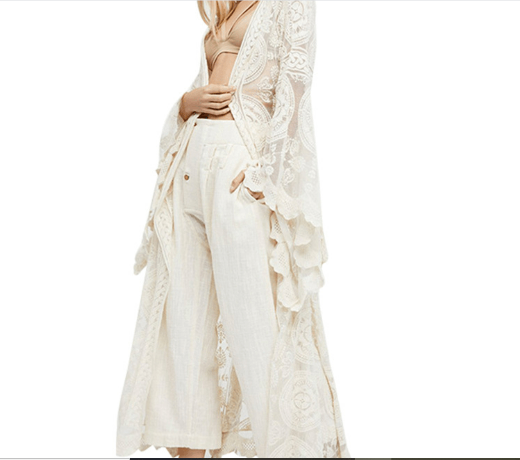 European and American women's embroidered dress long sleeves cardigan lace evening dress clothes dress shawl