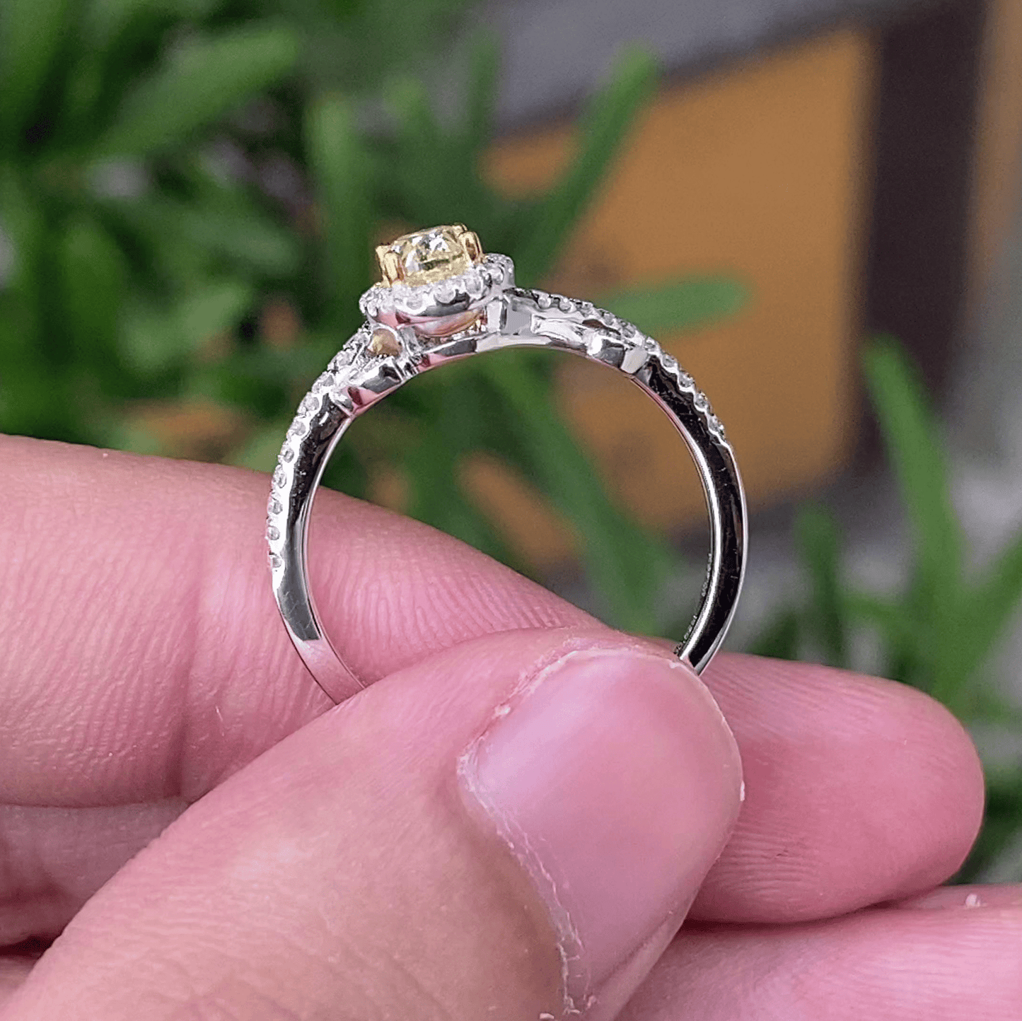 european jewelry solid real 18k gold natural yellow diamond wedding rings prices