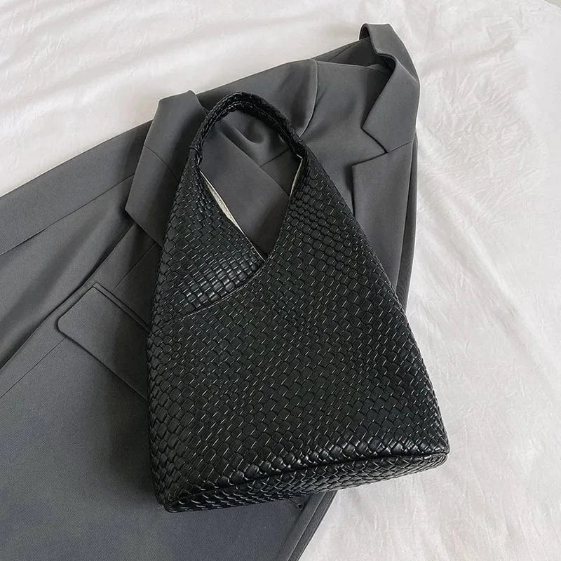 European Luxury Designer PU Leather Soft Woven Bucket Bag for Women Fashionable Shoulder Bag Luxury Brand women's Underarm Totes