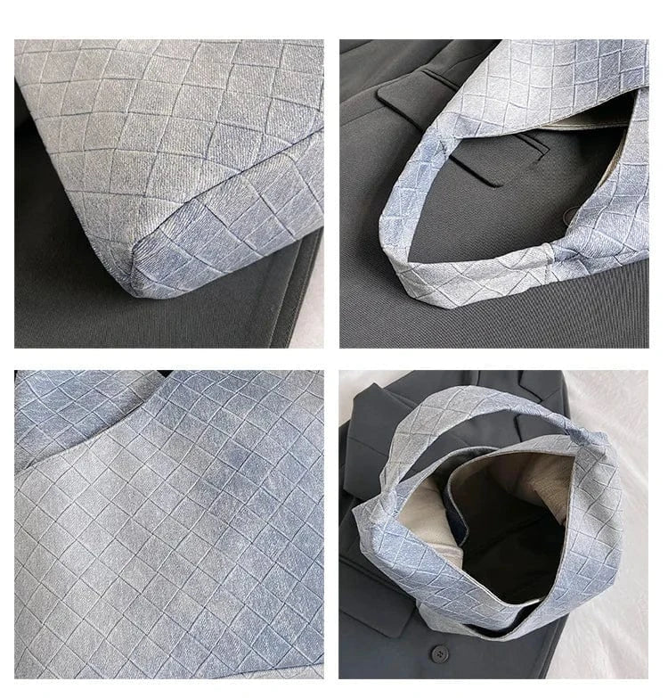 European Luxury Designer PU Leather Soft Woven Bucket Bag for Women Fashionable Shoulder Bag Luxury Brand women's Underarm Totes