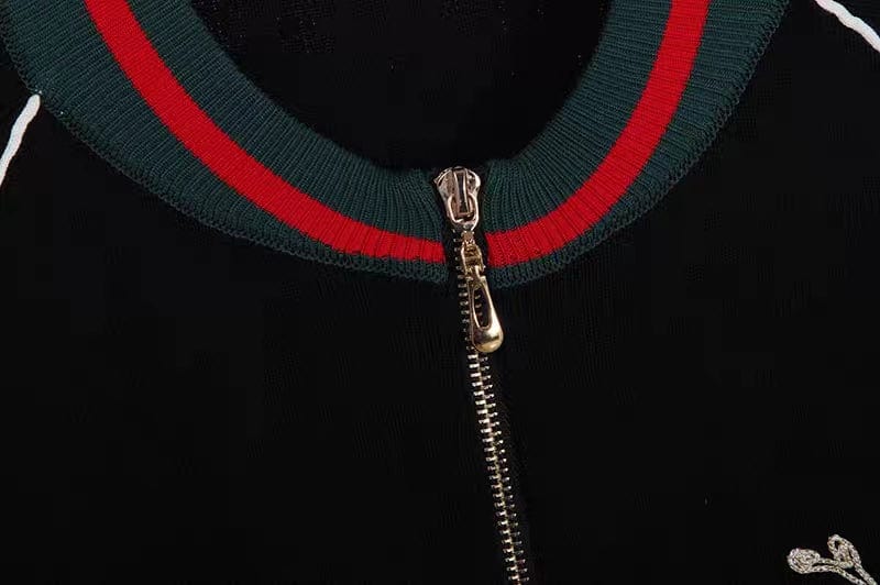 European station suit autumn new embroidery long-sleeved knitted cardigan sweater jacket harem pants fashion two-piece female