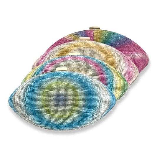 EV014 clear stock 20000pcs Rugby Ellipse Ball Clutch Purses for Women Evening Rhinestone Dinner Football Bag