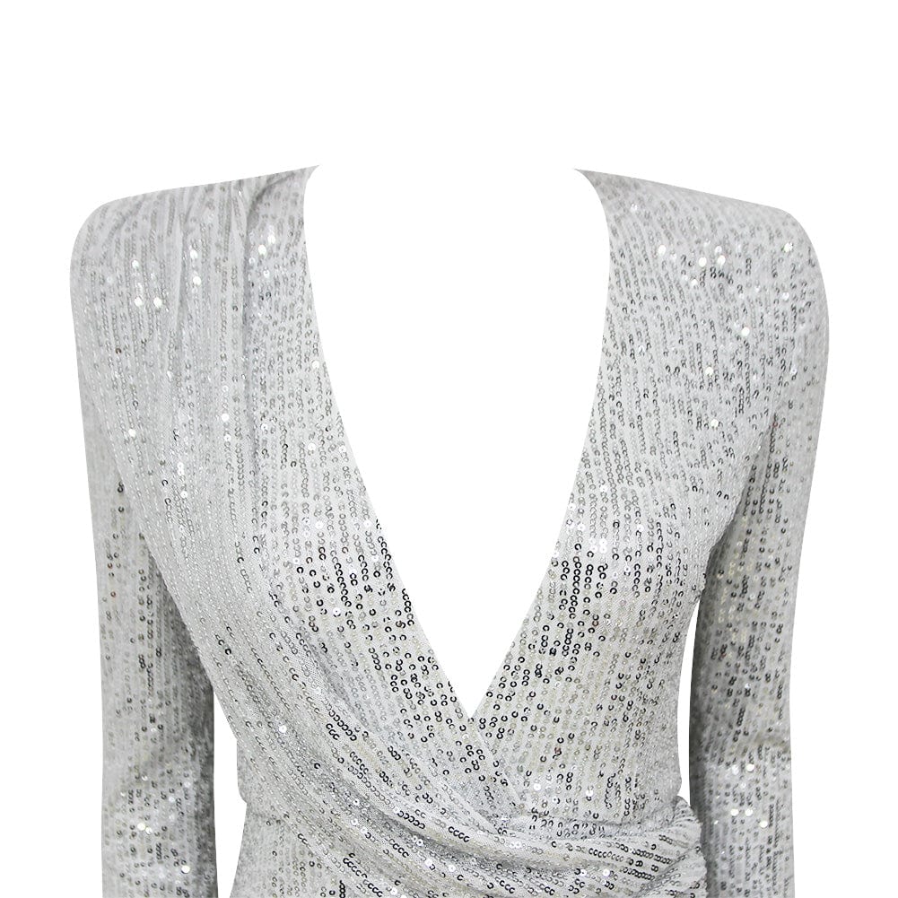 evening dress, prom 2022 New Shiny Sequined Long Sleeve Evening Dresses Elegant Women Gowns Prom Maxi Dresses