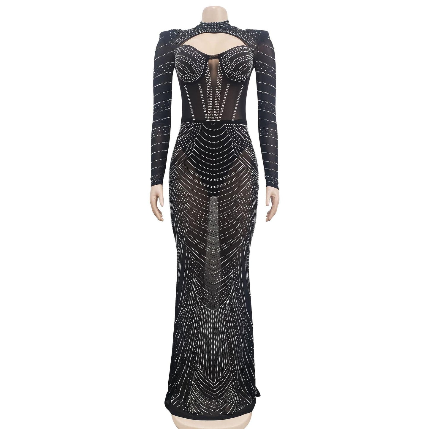 evening dress, prom 2023 Wholesale Women's Long Prom Dresses Evening Gowns Sexy Elegant Diamond Rhinestone Out Party Modest Bridesmaid Dresses