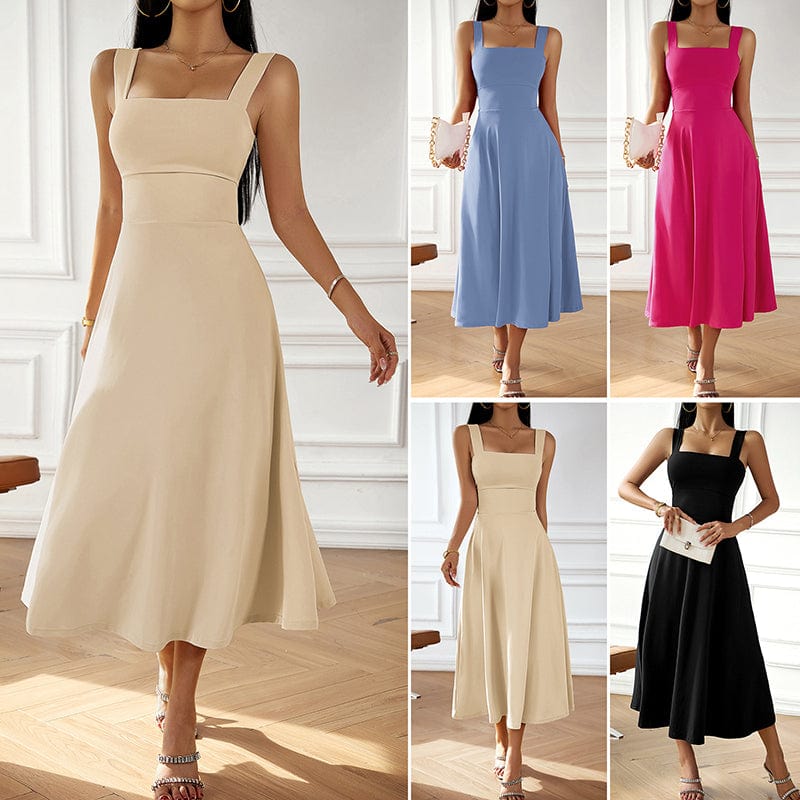 Evening Dresses for Women Sexy Sleeveless Plain Elegant Sundress Female Luxury New Fashion Party Temperament Casual Dress Ladies