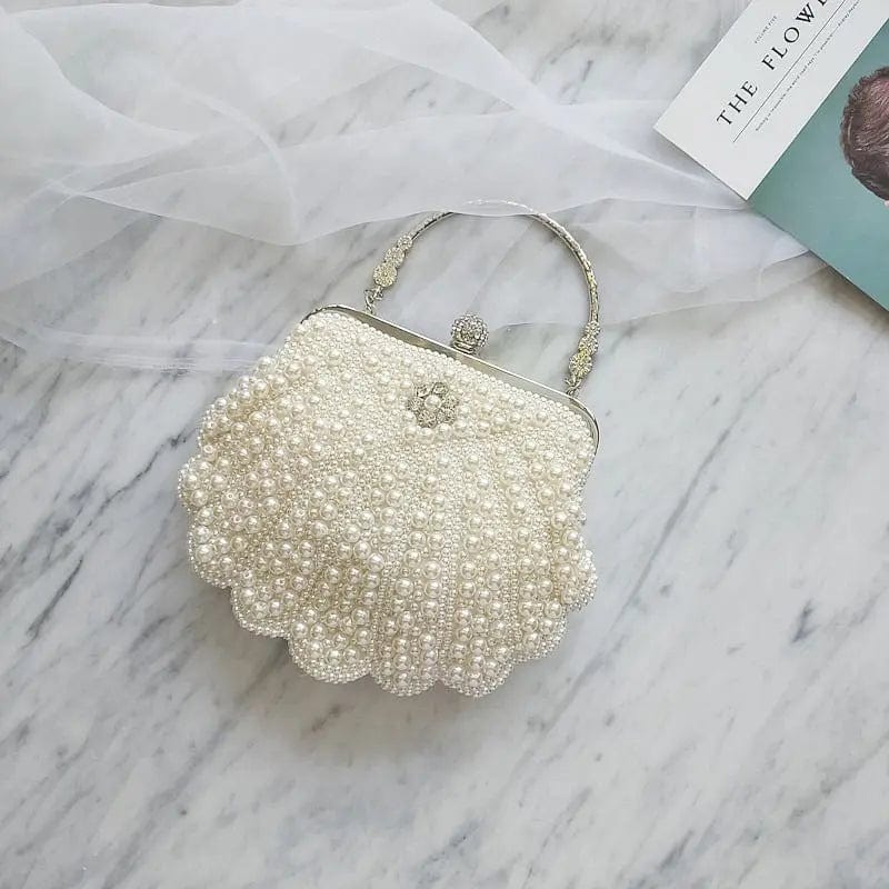 Evening Purses And Pearl Clutch  Formal party Handbags Synthetic Wedding Dress Dinner Shell Women Metal Hand Evening Bead Bags