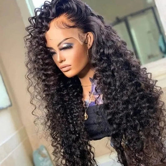 Exotic French Wave Natural Black Color Wig Pre Plucked With Baby Hair Cuticle Aligned HD Lace Front Wigs