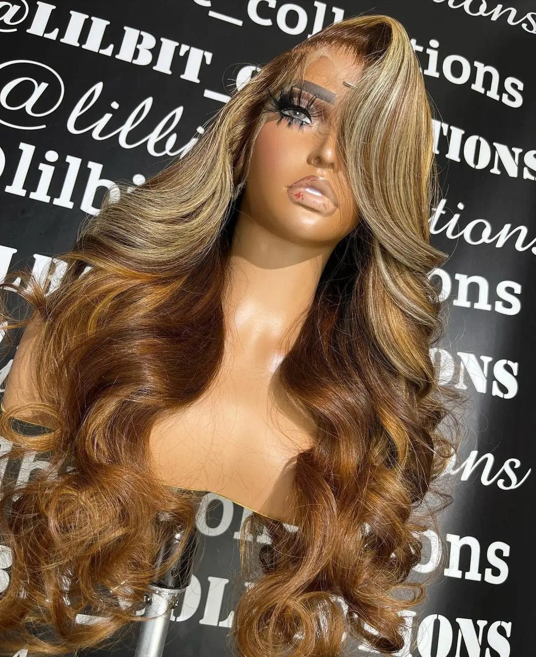 Exotic Water Wave Brown Blonde Highlight Color Wig Cuticle Aligned Vietnam Human Hair Pre Plucked Lace Front Wigs