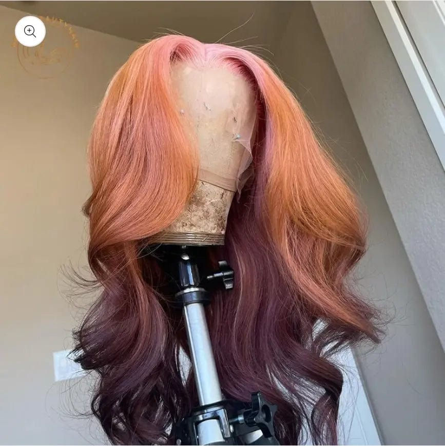 Exotic Water Wave Yellow Brown Ombre Color Wig Cuticle Aligned Brazilian Human Hair Pre Plucked Lace Front Wigs