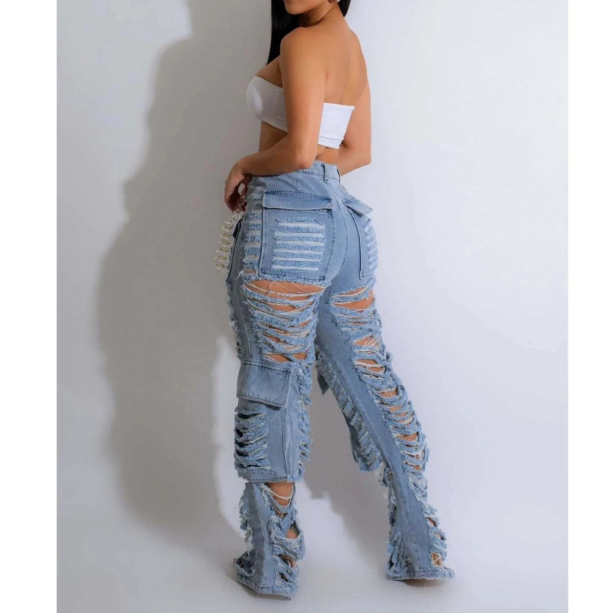 Extreme Ripped Cargo Jean Bold & Edgy