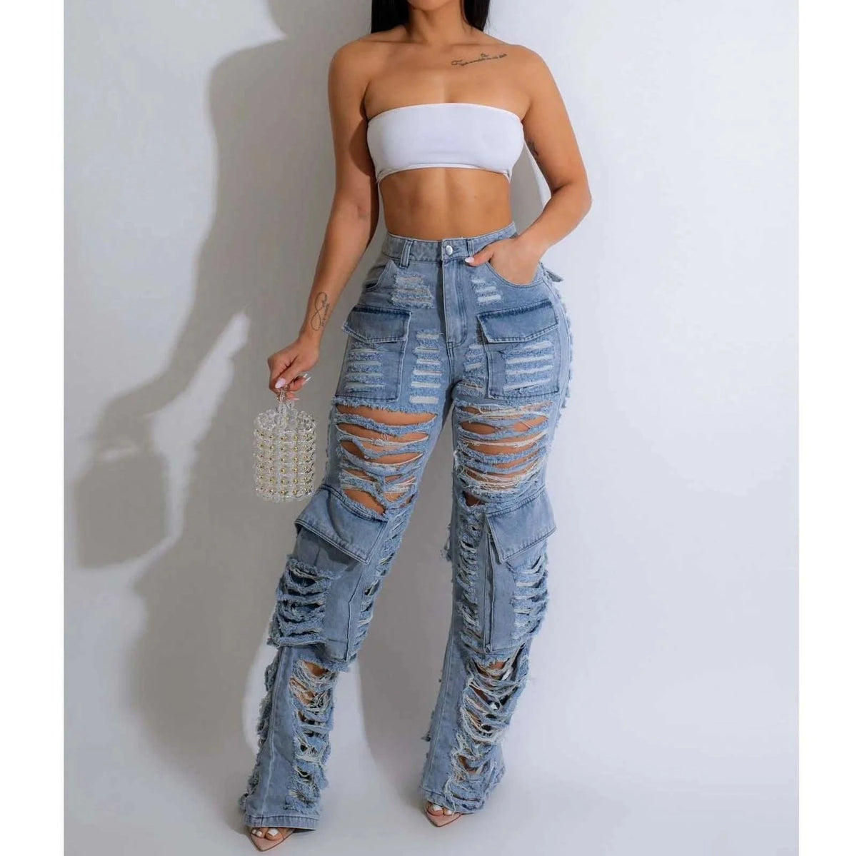 Extreme Ripped Cargo Jean Bold & Edgy
