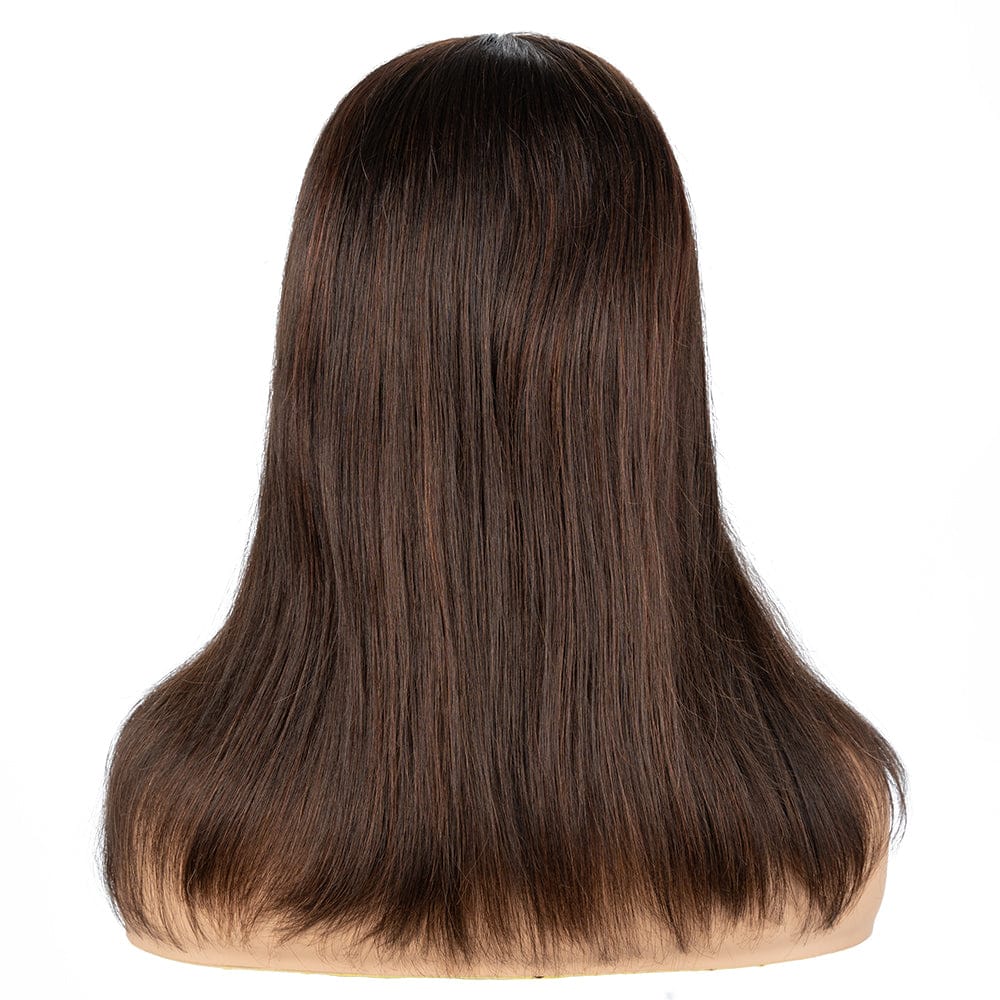 F2-33 Sleek 180% Density Human Hair Wigs Brazilian Remy Straight Hair Lace Front Wig All Colors With Baby Hair For Black Women