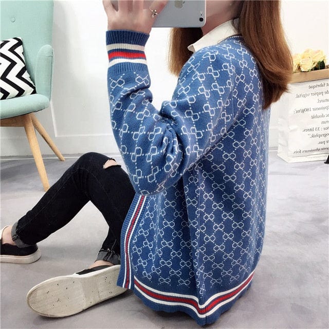 Factory 2022 Knitted Cardigan Women's Jacket Autumn New Style Ice Silk Loose Small Fragrance Retro Jacquard Outer Sweater