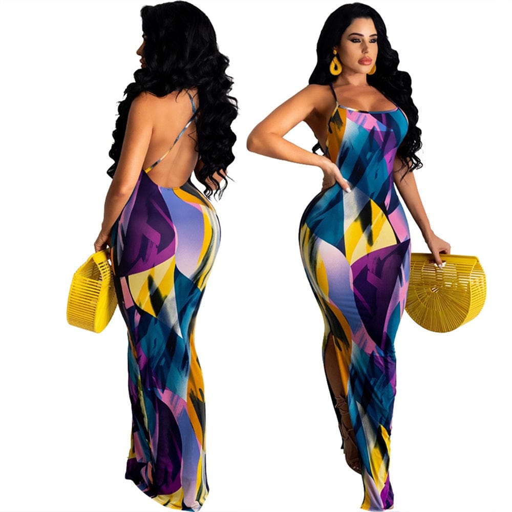 Factory 2023 NEW Women's Casual Sexy Summer Stripe Bodycon Long Maxi Dresses Floor Length Sleeveless Plus Size Sundresses