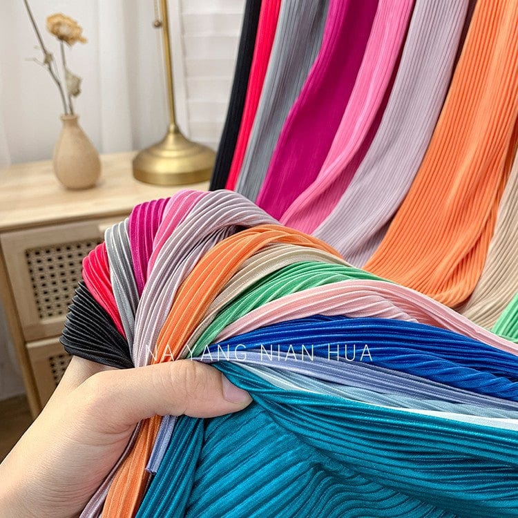 Factory direct sales High waist skinny ice silk pleated wide leg pants Chiffon Casual Pants