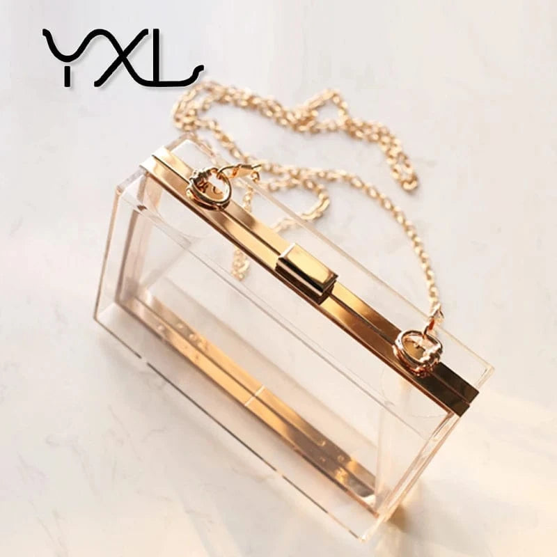 Factory direct sell cheap women stylish clear acrylic evening clutch bag
