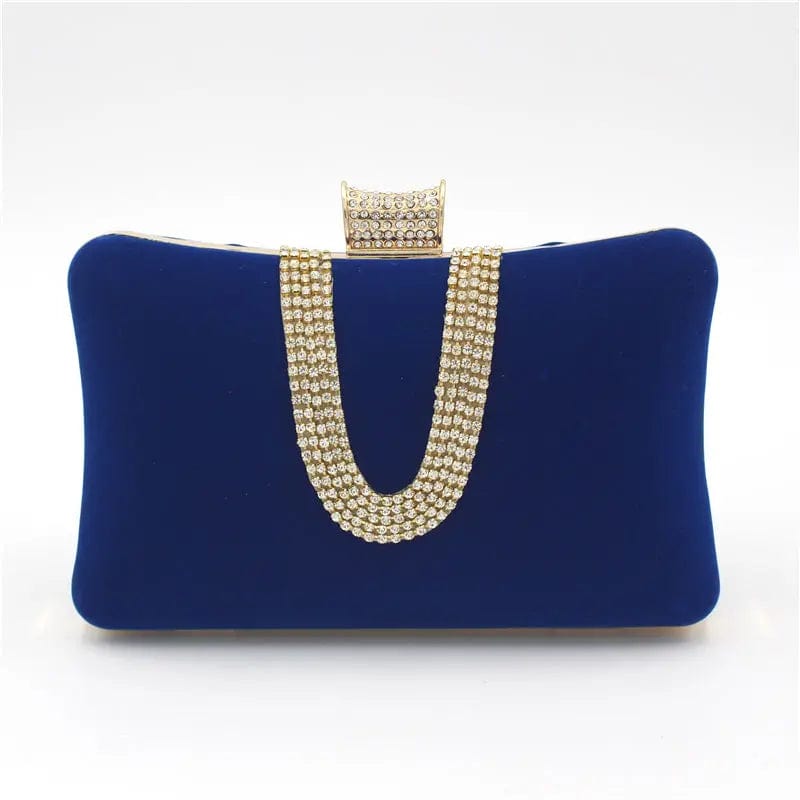 Factory direct wholesale brand new crystal box clutch bag comfortable hand feeling velour clutches classic evening bag for lady