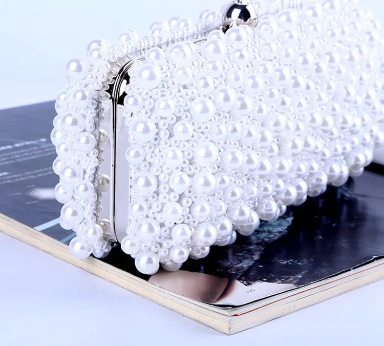 Factory direct wholesale brand new handmade beaded evening bag party clutch bags two-sided pearls for lady prom banquet wedding