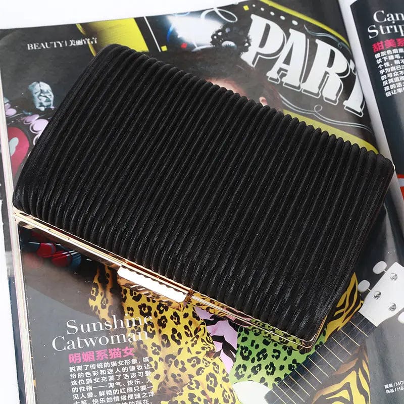 Factory direct wholesale brand new handmade pleated clutch bag PU fabric evening bag for party prom banquet