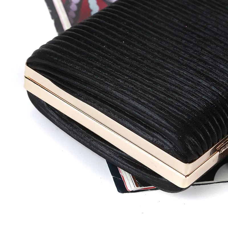Factory direct wholesale brand new handmade pleated clutch bag PU fabric evening bag for party prom banquet