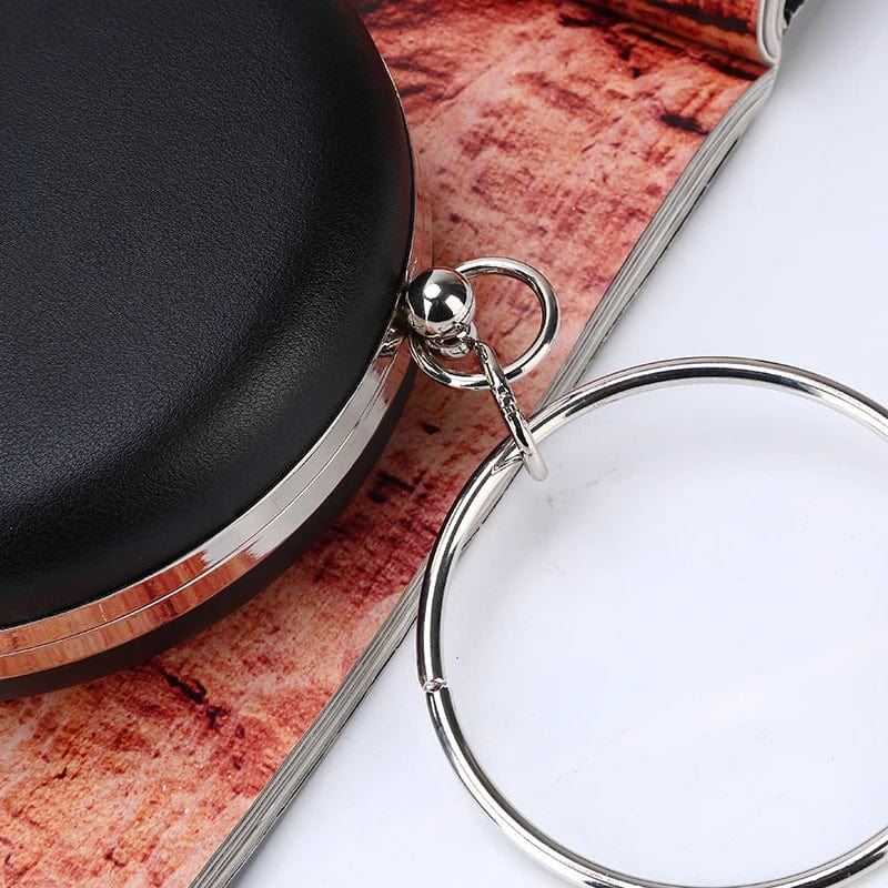 Factory direct wholesale brand new round evening bag PU clutches metal handle ladies handbags for party prom banquet wedding
