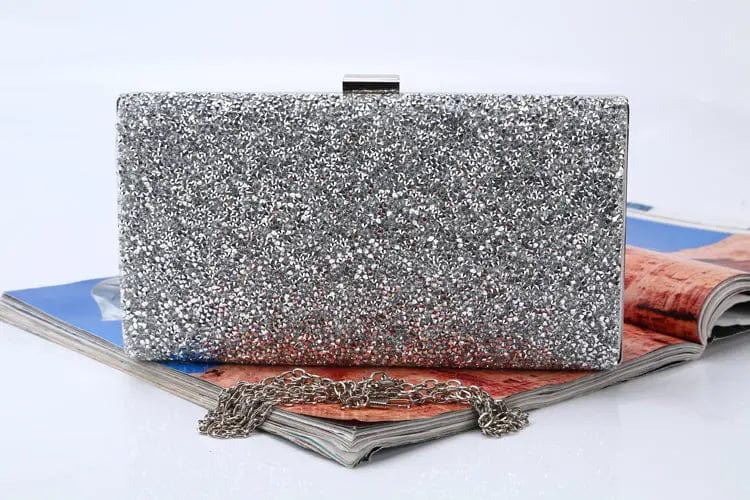 Factory direct wholesale classic crystal evening bag PU fabric clutch bag women large space spot supply for party prom banquet
