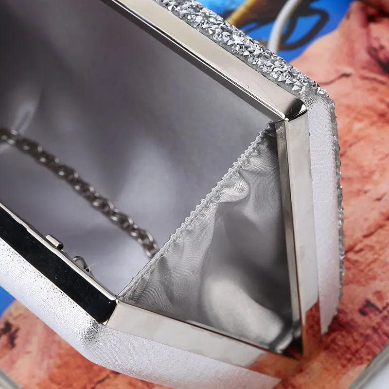 Factory direct wholesale classic crystal evening bag PU fabric clutch bag women large space spot supply for party prom banquet