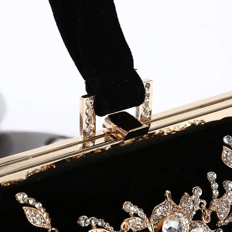 Factory direct wholesale classic jewel evening bag comfortable hand feeling velour luxury clutches women party more colors